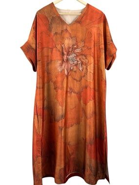 Floral V-Neck MuuMuu Kaftan Dressing Gown Size XXL